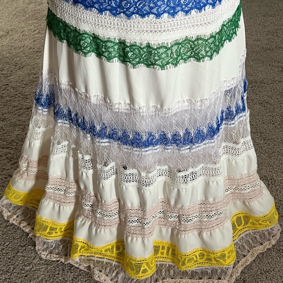 FINAL PRICE! EUC Self Portrait Lace Rainbow Ribbon Dress - Size 6 - Picture 3 of 8